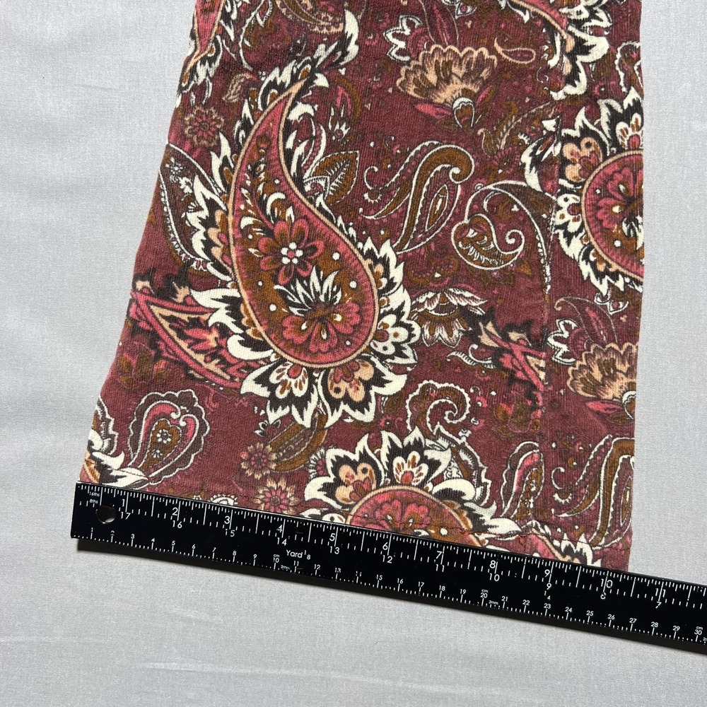 Sterling & Stitch Flare‎ Pants Womens 27x32.5 Brown Paisley Corduroy Boho Retro - Picture 16 of 16